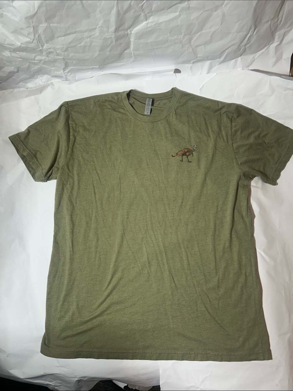 Poncho Outdoors Olive Green Short Sleeve Tee with Turkey Logo